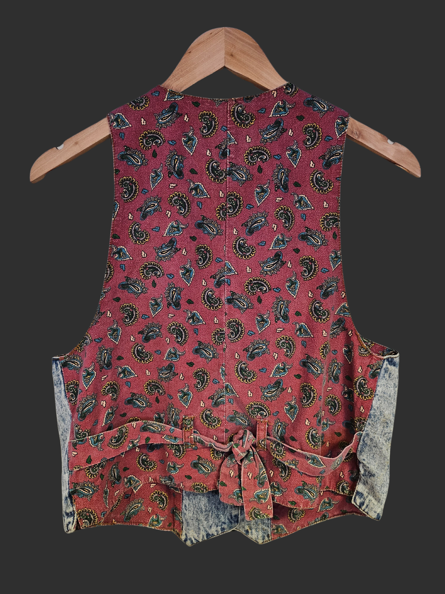 GET Denim Waistcoat with Paisley Back - S