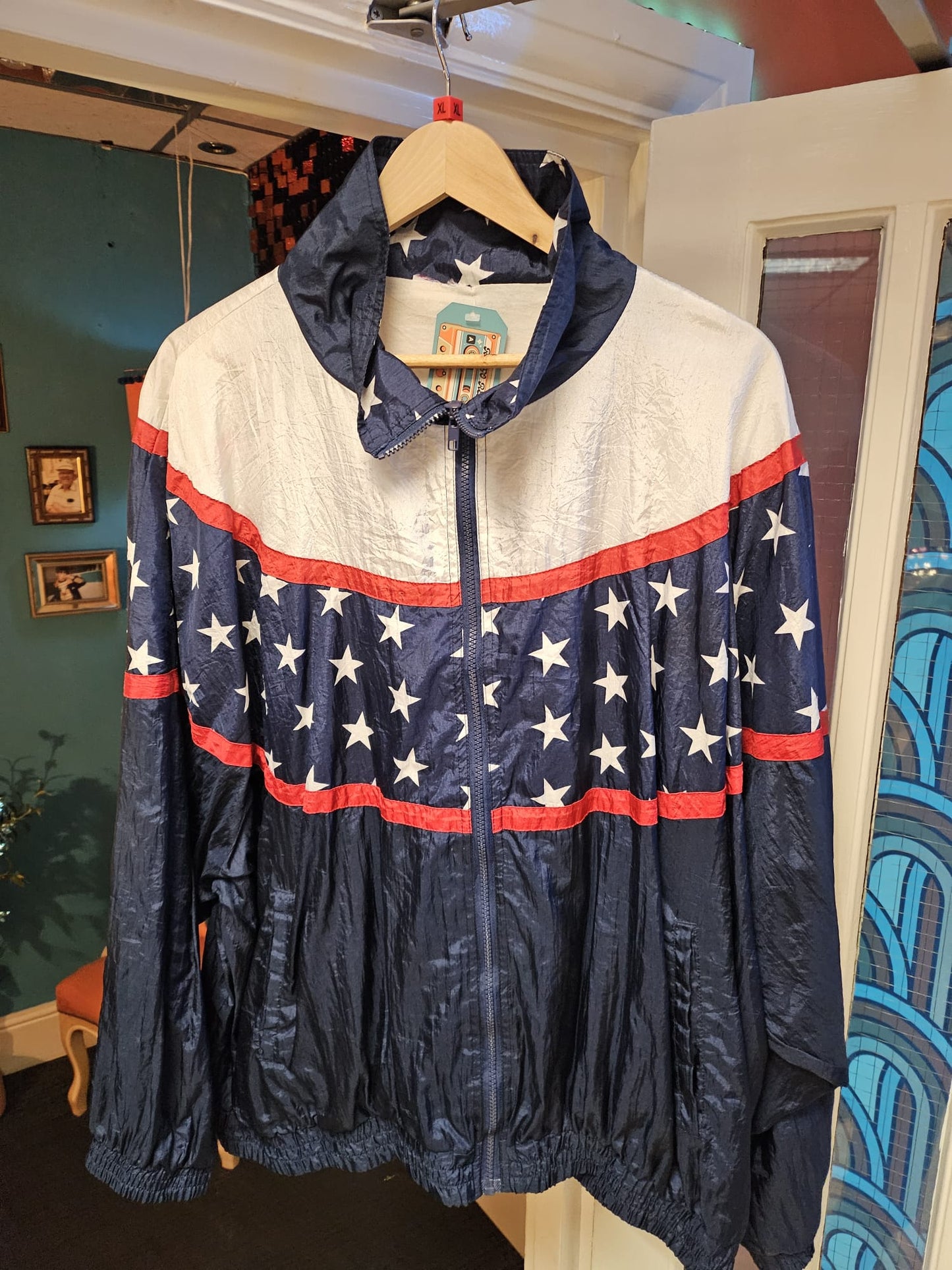 Great Plains Red White and Blue Stars Retro Jacket - XL