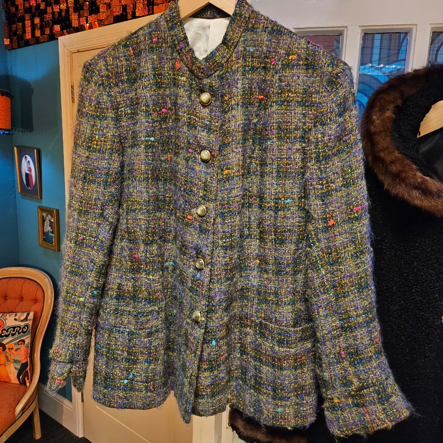 Mult-Colour jacket with gold buttons - S/M