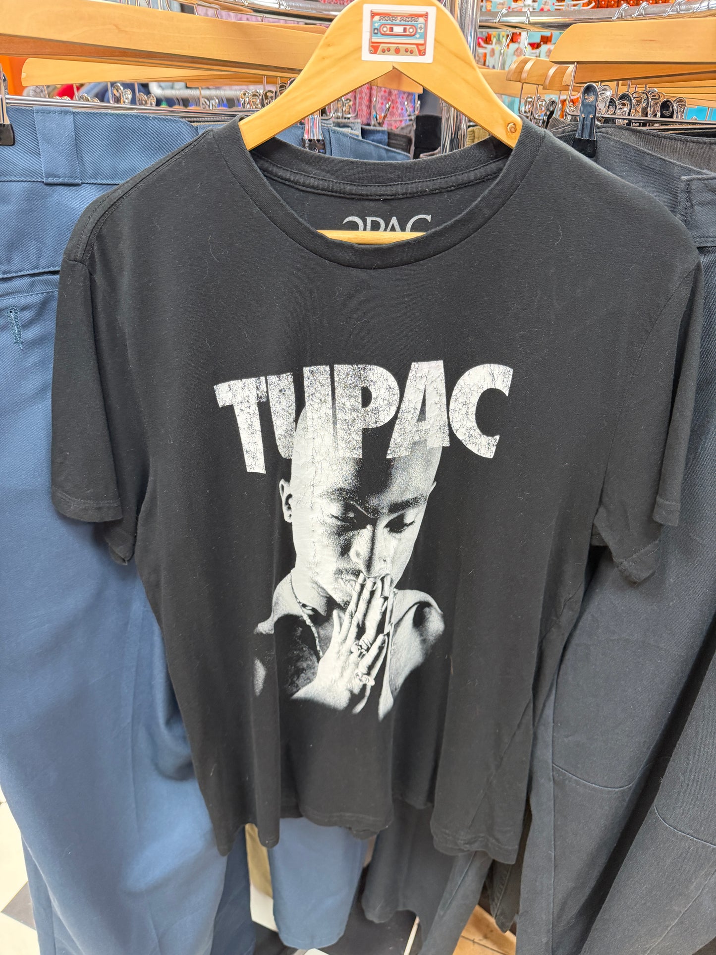 Tupac Front Print T-Shirt - L