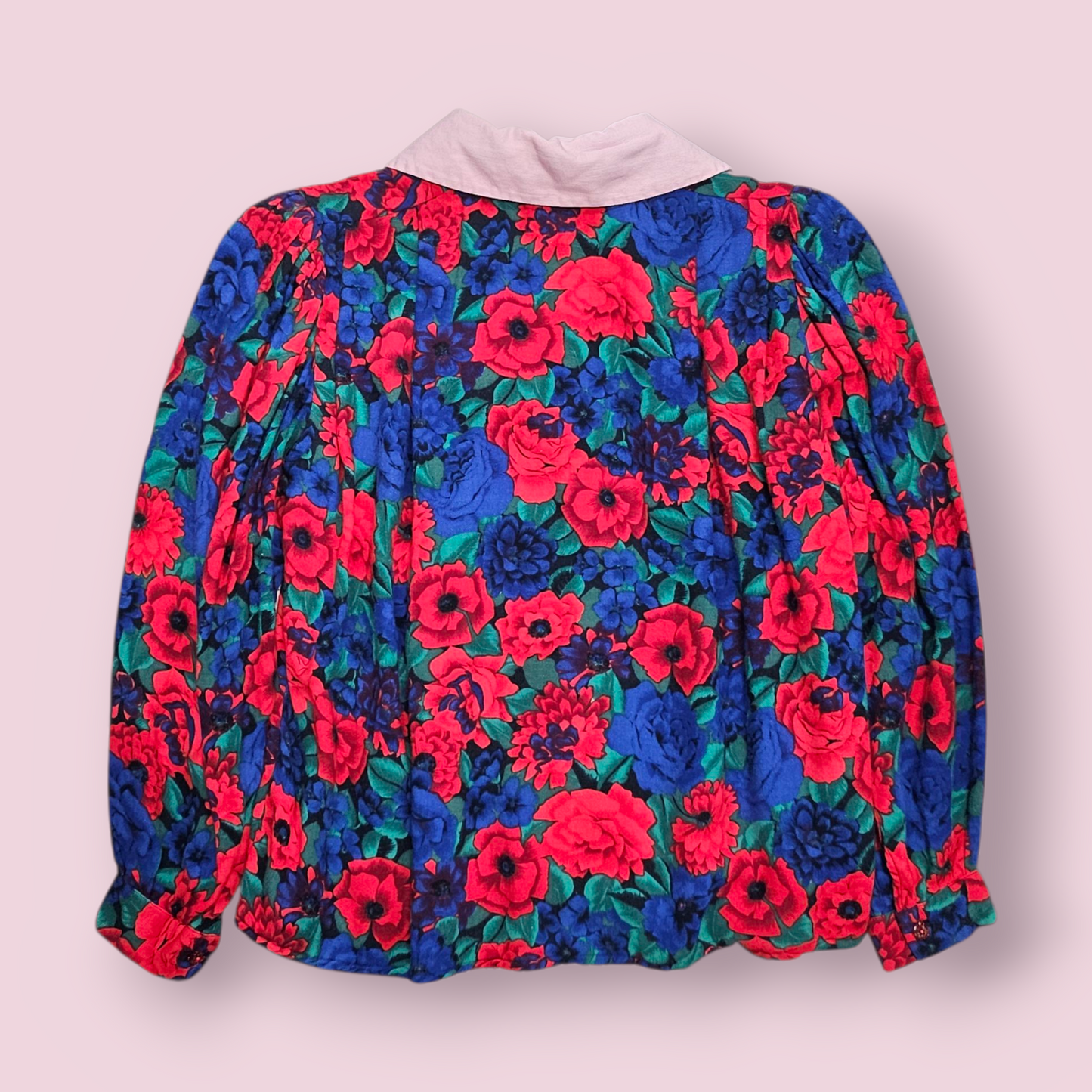 Silvia Made In Italy Bold Floral Shirt With Embellished Collar Detail - S