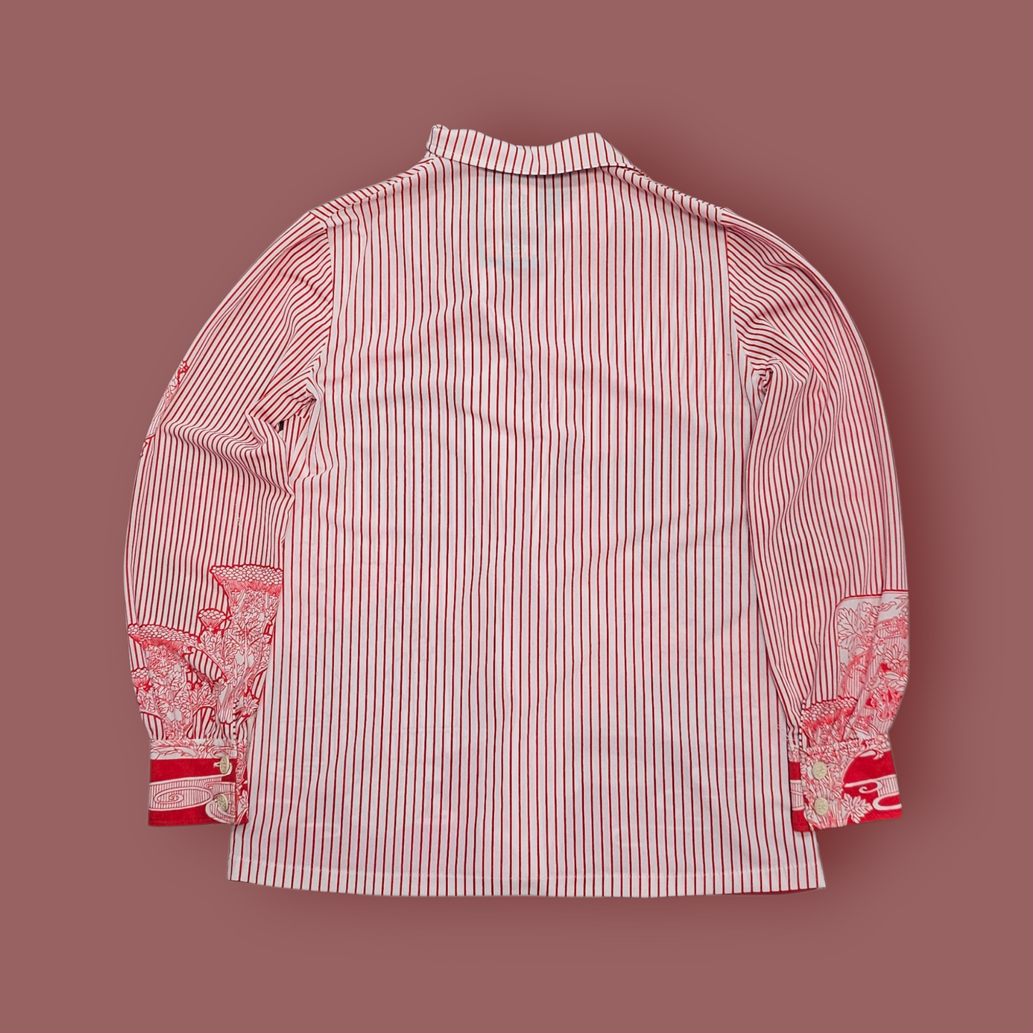 Madd Red and White Oriental Striped Shirt - XS