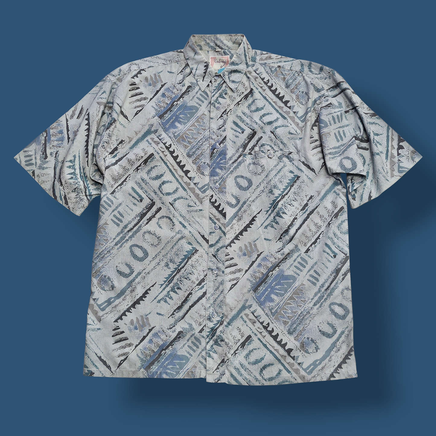 Retro Pattern Short-sleeved Shirt - L