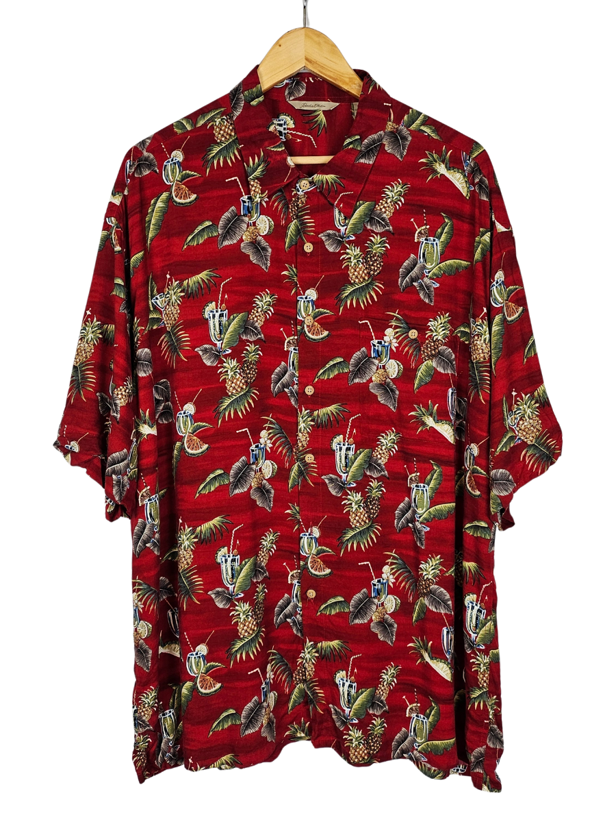 Paradise Collection Red Tropical Print Hawaiian Shirt - XXL