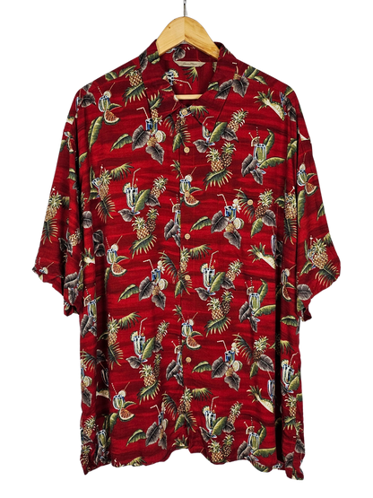 Paradise Collection Red Tropical Print Hawaiian Shirt - XXL