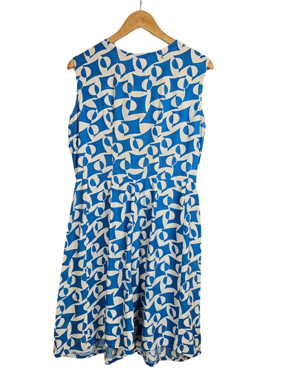 Blue and White Retro Pattern Summer Dress