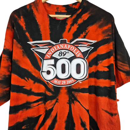 Indianapolis 500 Red and Black Tie Dye T-Shirt - XL