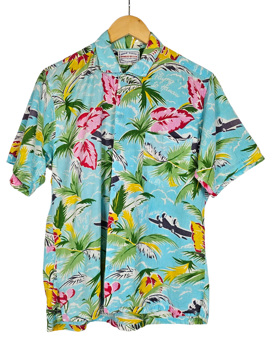 Bombay Bus Co. Blue Hawaiian Shirt - M