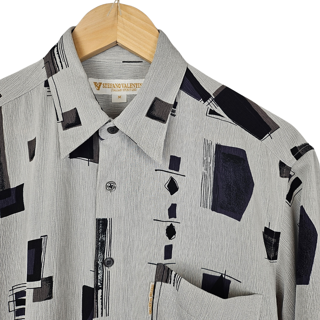 Stefano Valentino Geometric Pattern Shirt - M