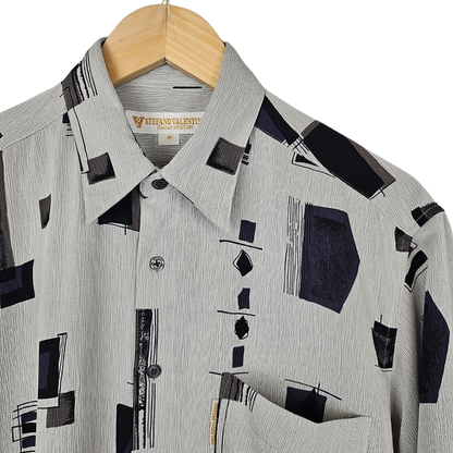 Stefano Valentino Geometric Pattern Shirt - M