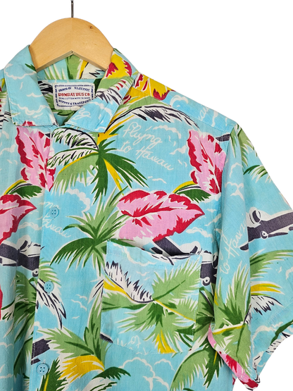 Bombay Bus Co. Blue Hawaiian Shirt - M