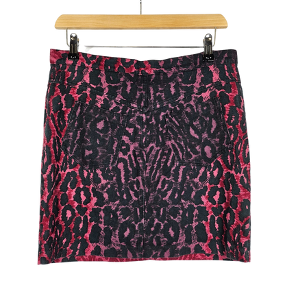 Luciano Pavaloti Pink and Black Animal Print Mini Skirt