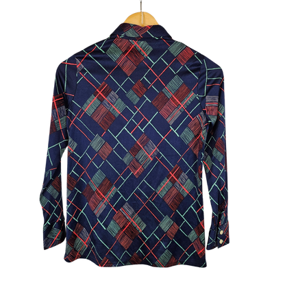 Shadlay Diamond Print Retro Shirt