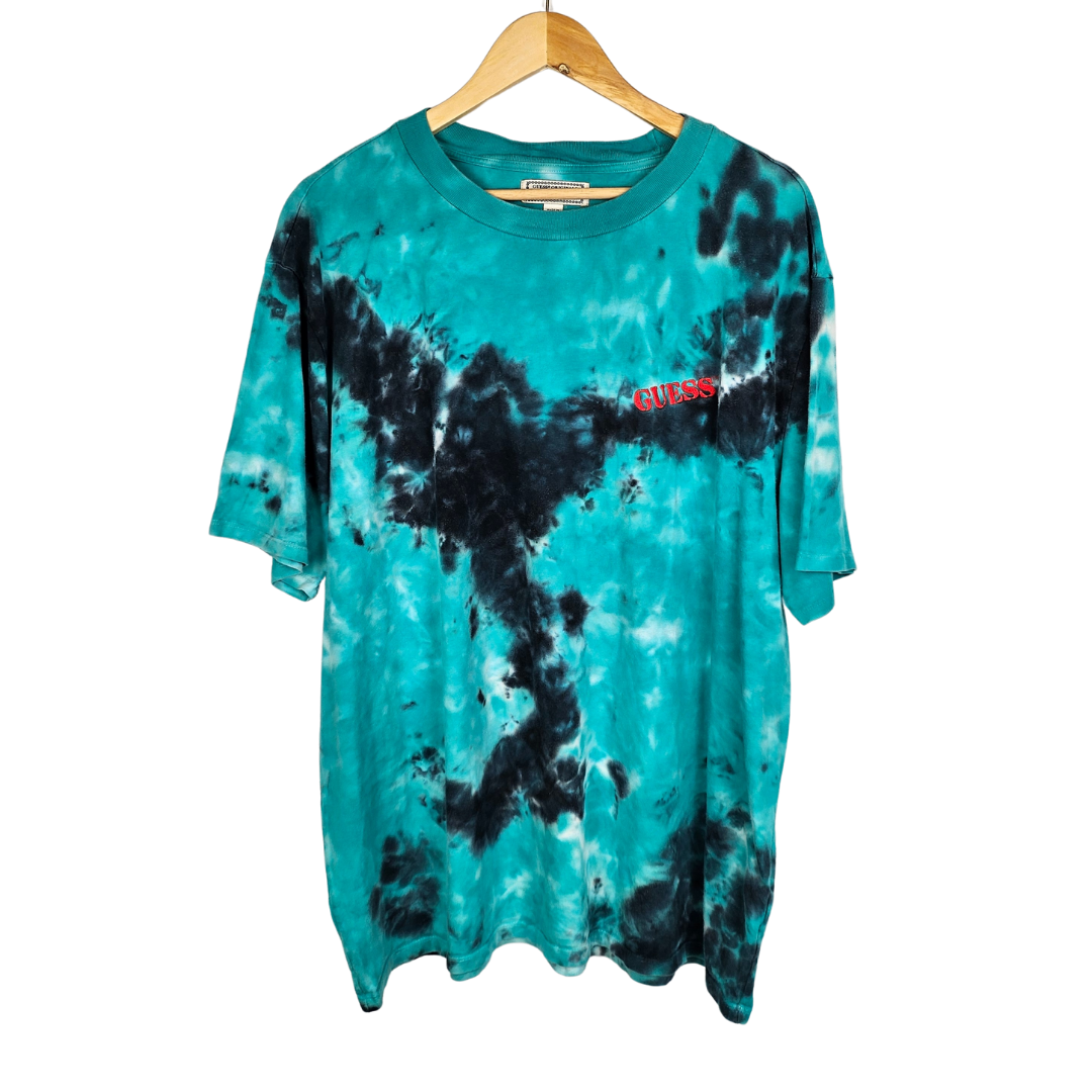 Guess Originals Embroidered Logo and Back Print Tie Dye T-shirt - XL