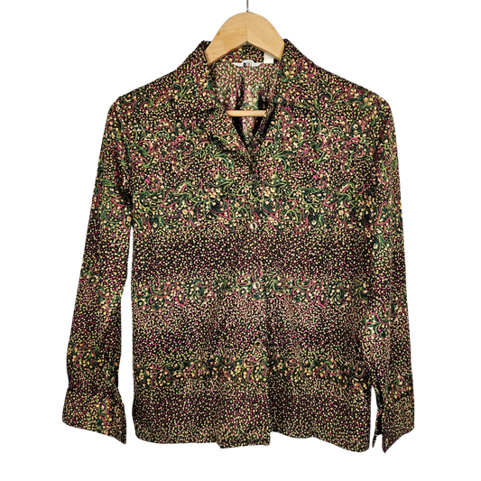 New Style Dot and Leaf Pattern Retro Shirt