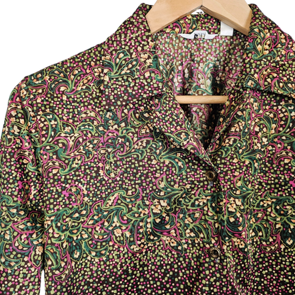 New Style Dot and Leaf Pattern Retro Shirt