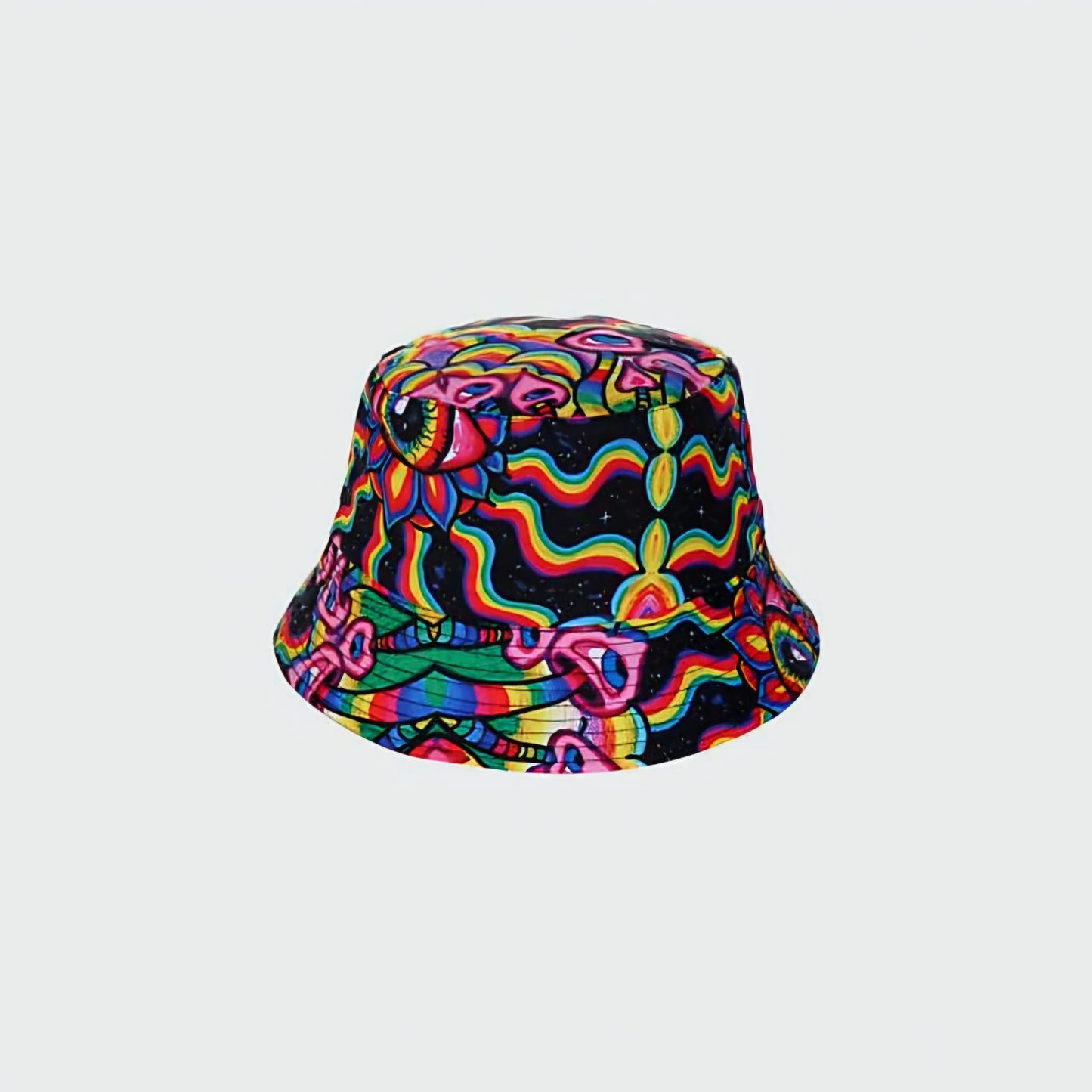 Mushroom Rainbow Print Bucket Hat