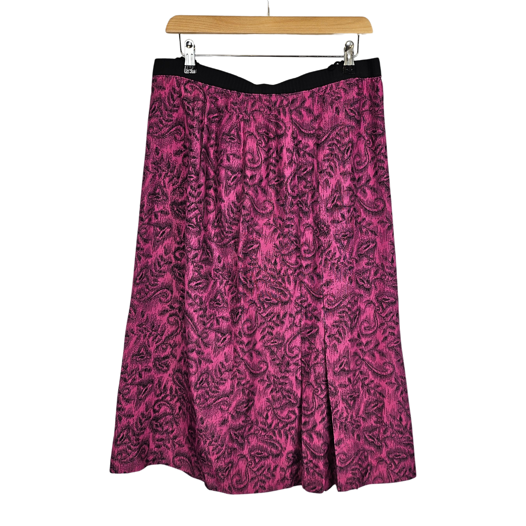 Pink and Black Floral Motif skirt