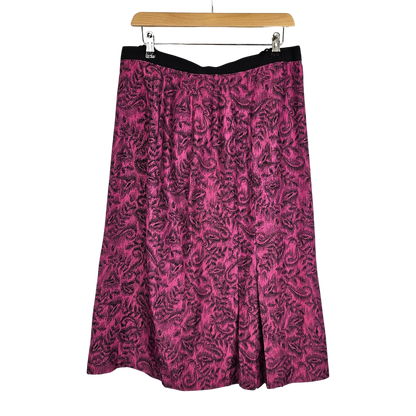 Pink and Black Floral Motif skirt