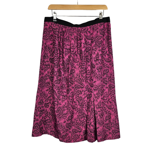 Pink and Black Floral Motif skirt