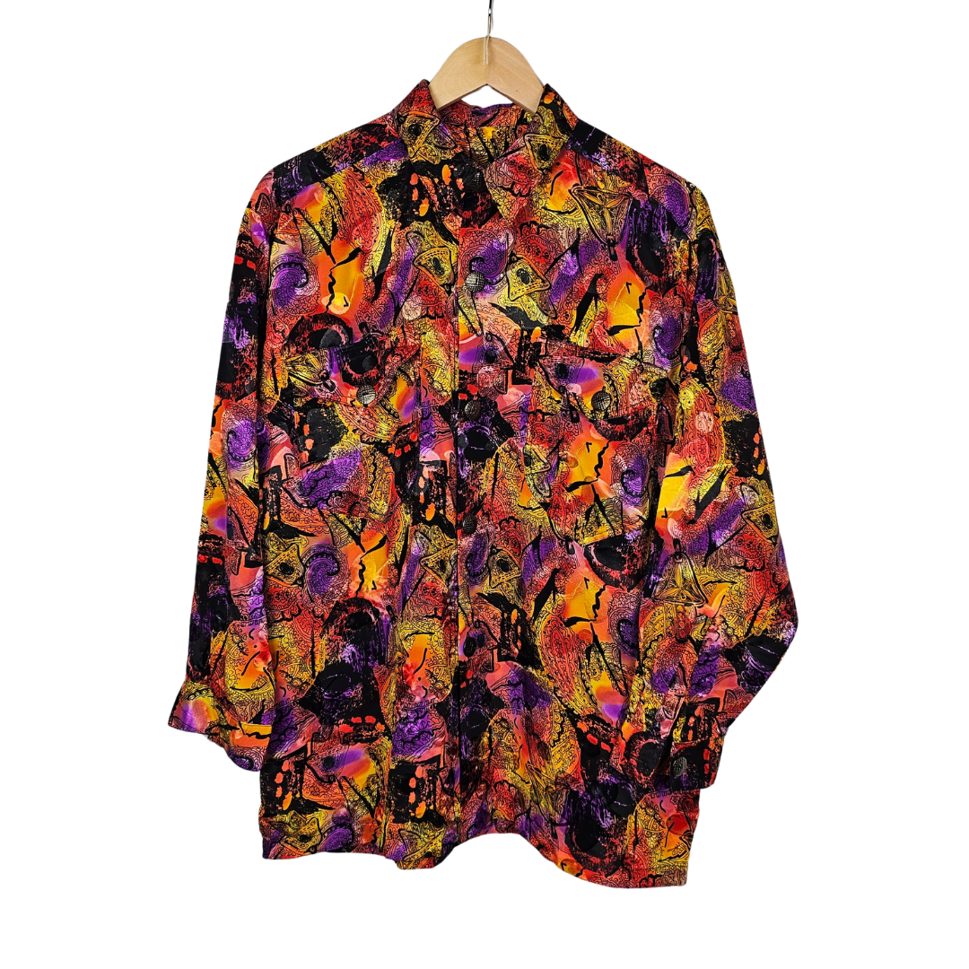 Bold Print with Statement Buttons Shirt