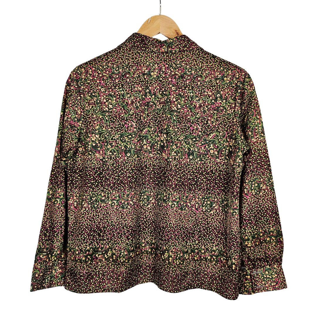 New Style Dot and Leaf Pattern Retro Shirt