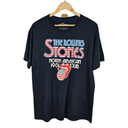 Rolling Stones Official North American 1981 Tour Print T-Shirt - L