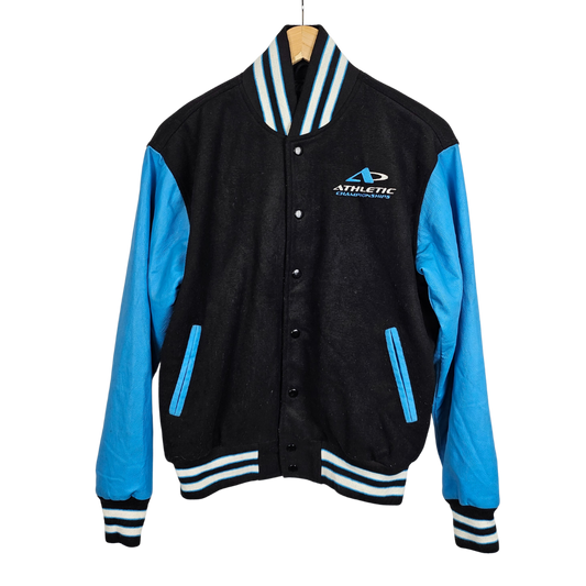 Athletic Championships Leather Sleeved Varsity Jacket - S