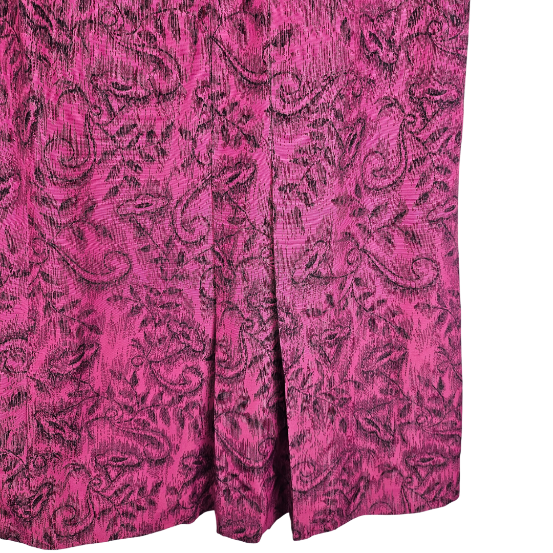 Pink and Black Floral Motif skirt