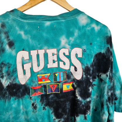 Guess Originals Embroidered Logo and Back Print Tie Dye T-shirt - XL