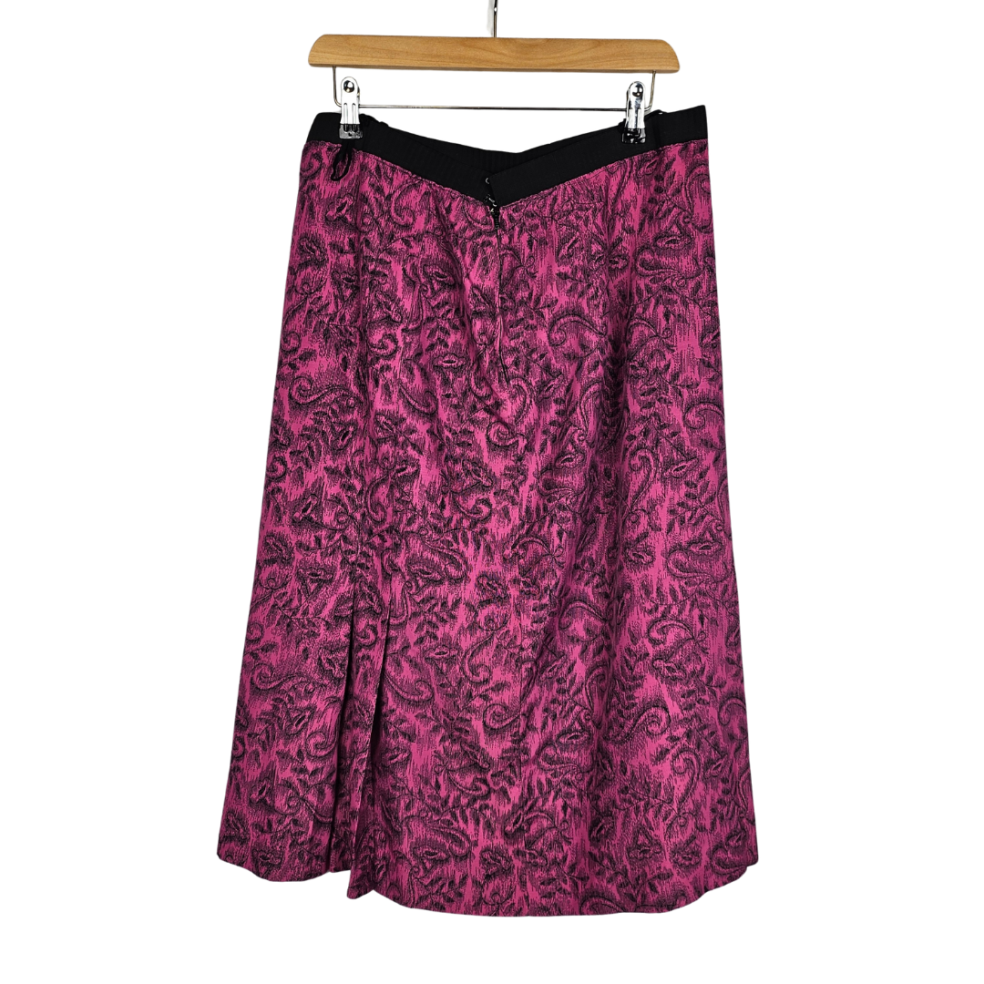 Pink and Black Floral Motif skirt