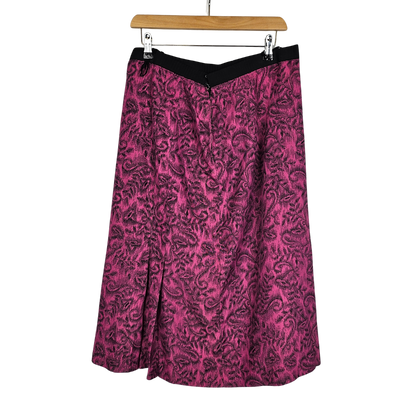 Pink and Black Floral Motif skirt