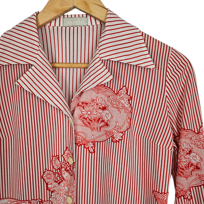 Madd Red and White Striped Graphic Retro Shirt