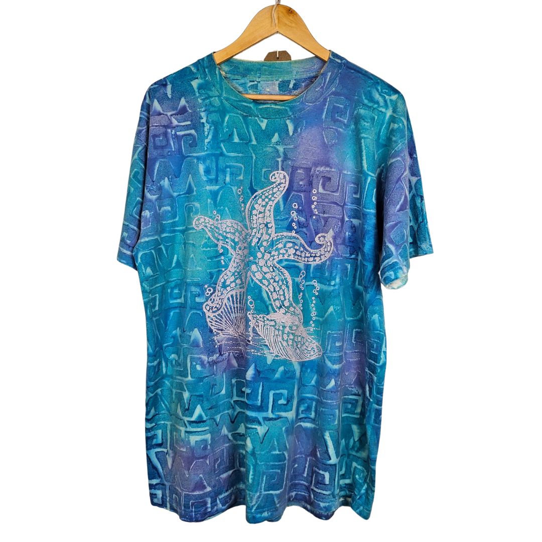 Starfish Print Tie Dye T-Shirt