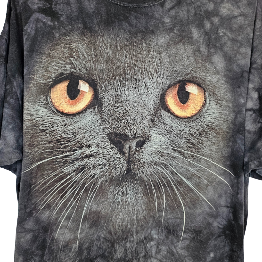 The Mountain Dark Grey Cat Face T-Shirt - XL