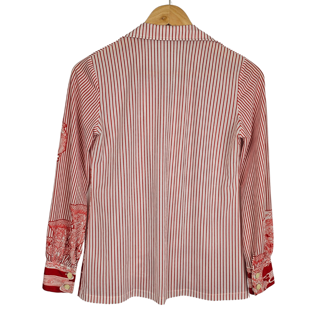 Madd Red and White Striped Graphic Retro Shirt