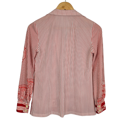 Madd Red and White Striped Graphic Retro Shirt