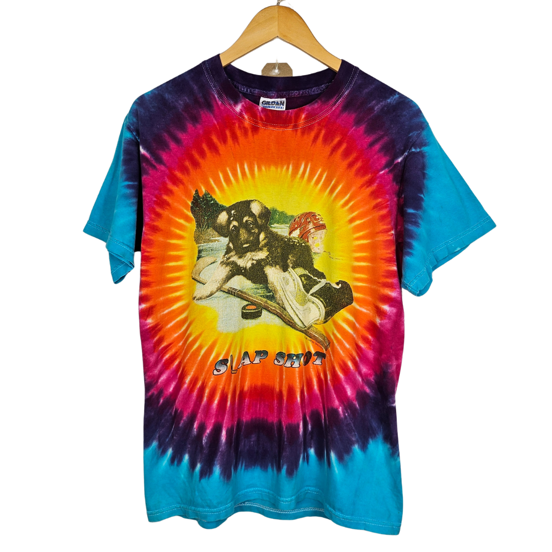 Slap Shot Dog Ice Hockey Tie-Dye T-shirt - M