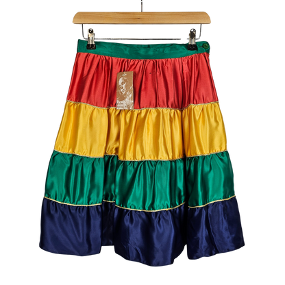 Robe Pourlle Green/blue/Red/Gold striped skirt