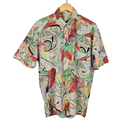 Sara Primary Colour Abstract Guitar Print Shirt