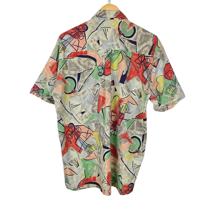 Sara Primary Colour Abstract Guitar Print Shirt