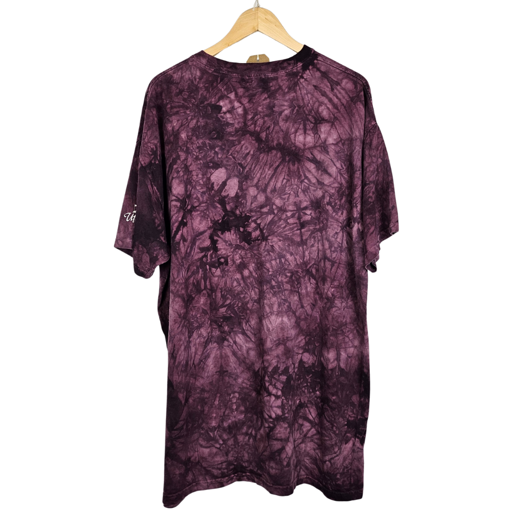 Masked Face and Rose Graphic Print Tie-Dye Longline T-shirt