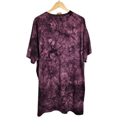 Masked Face and Rose Graphic Print Tie-Dye Longline T-shirt