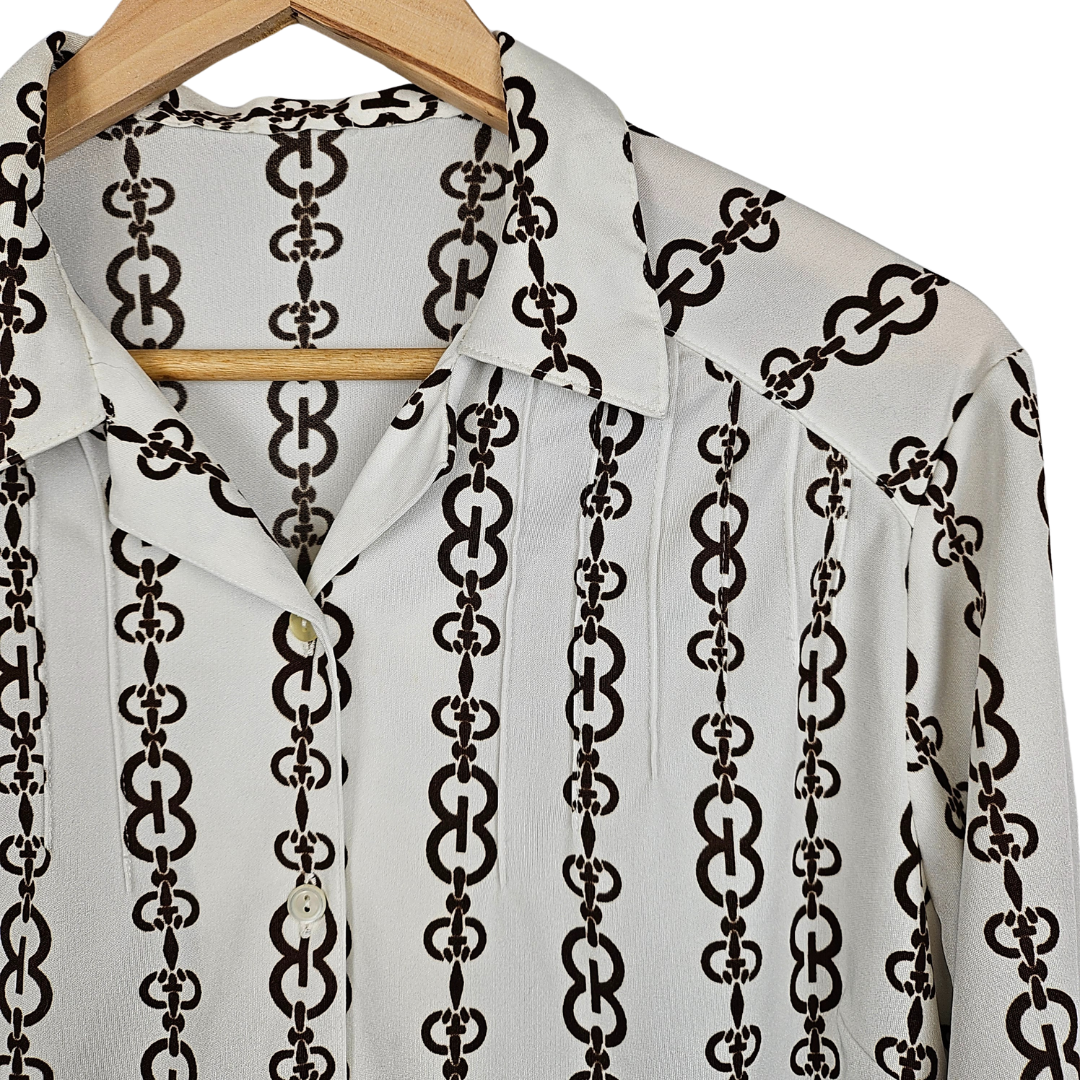 Chain Link Pattern Retro Shirt