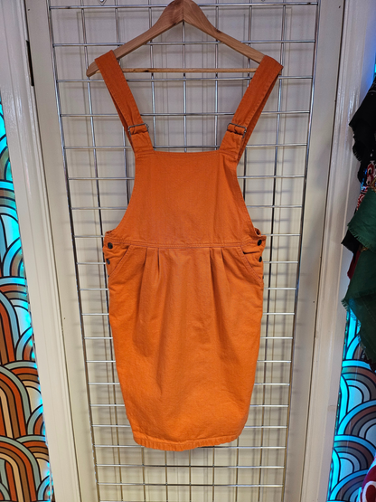 Orange Dungaree Dress - 10/12