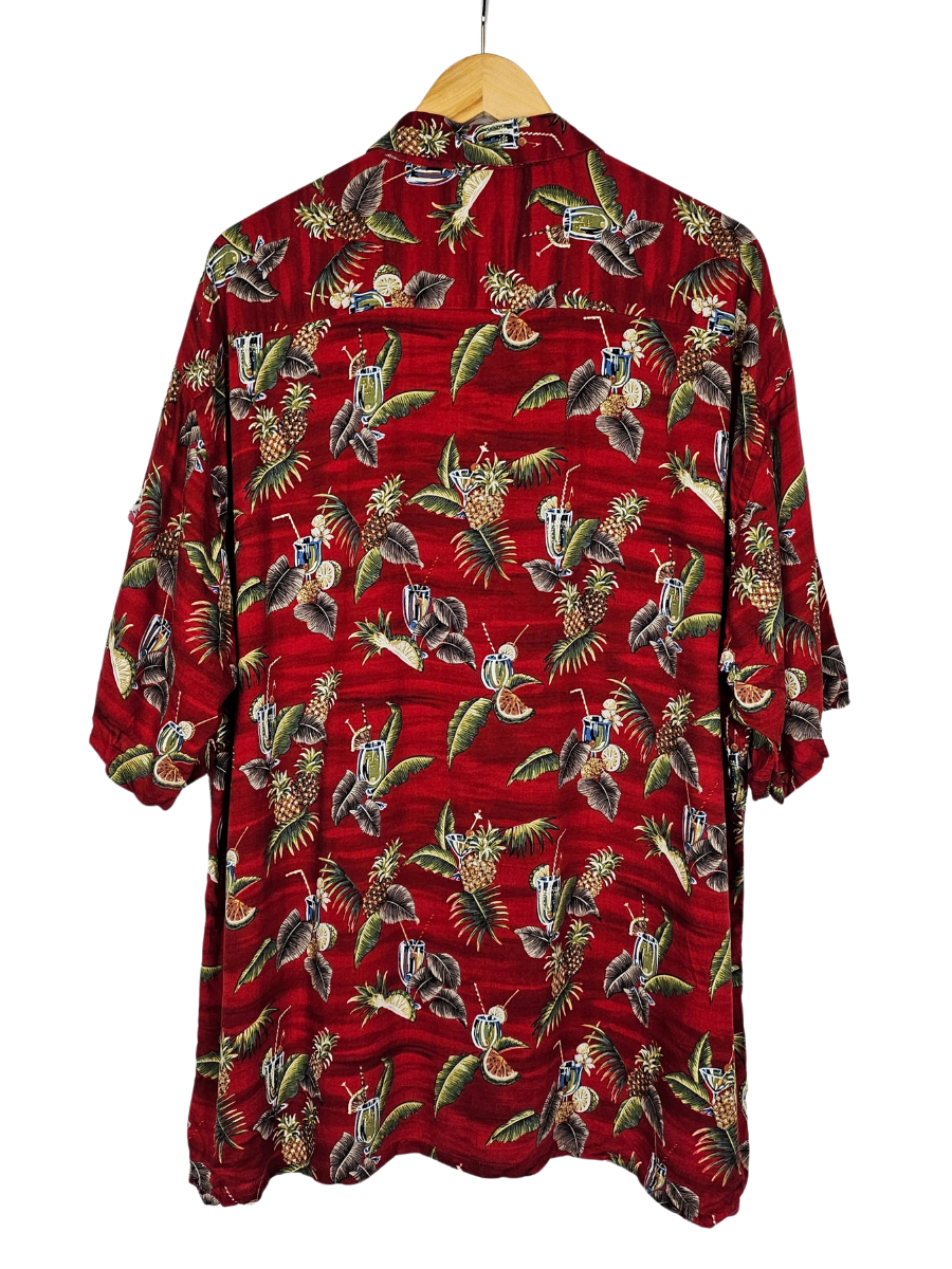 Paradise Collection Red Tropical Print Hawaiian Shirt - XXL