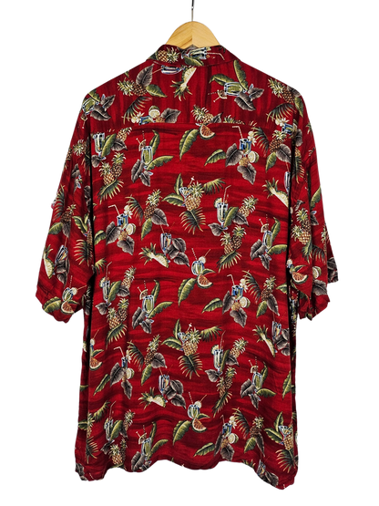 Paradise Collection Red Tropical Print Hawaiian Shirt - XXL