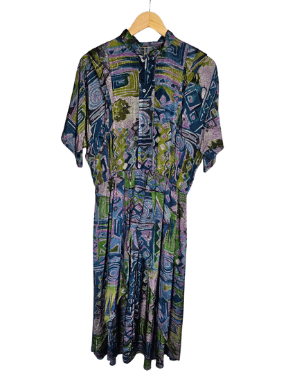 80's Retro Pattern Longline Dress