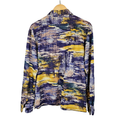 Blue and Yellow Graphic Print Shirt