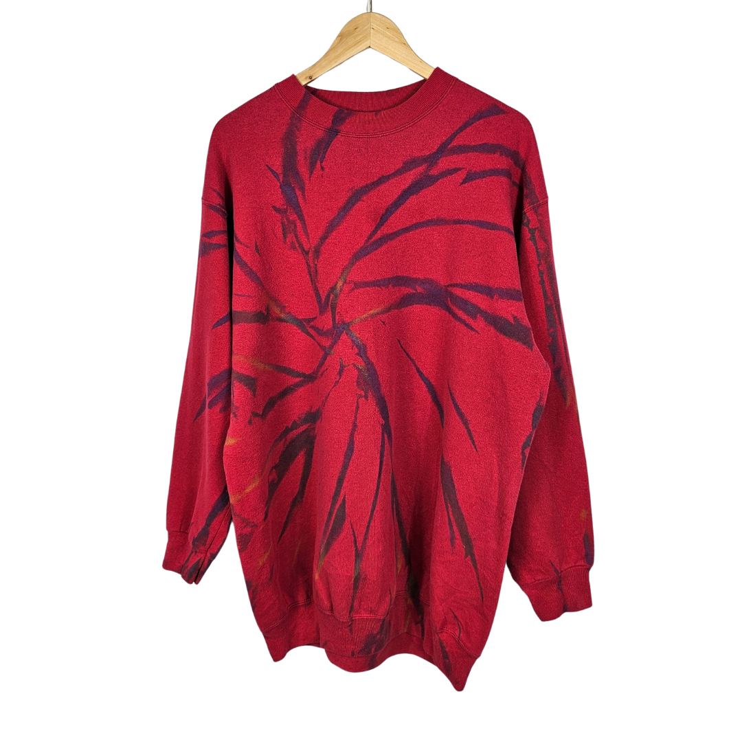 Sweatshirt Company Red Tie Dye Pattern Sweatshirt - L